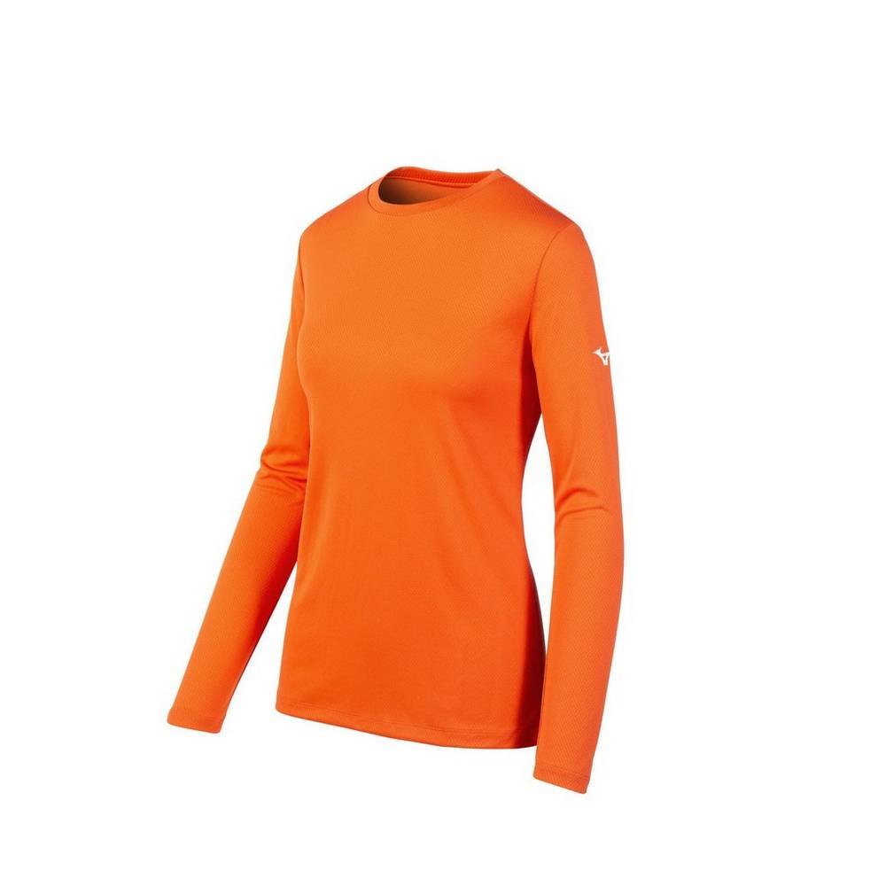 Maglietta Mizuno Long Sleeve Donna - Arancioni - 47291-ZBEQ